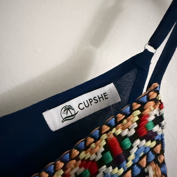 Cupshe Blue Swim Coverup with Decorative Trim - Picture 7 of 9